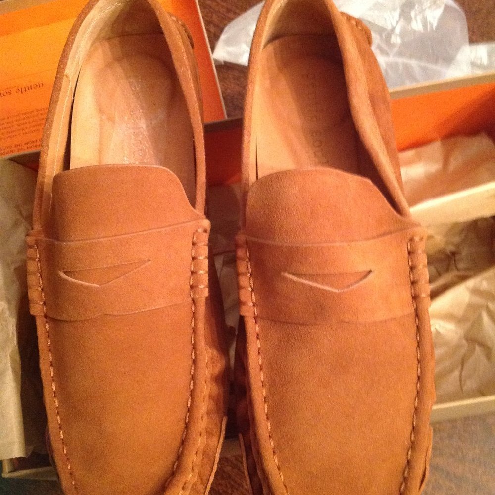 Gentle Souls Men's Mateo Brown Suede Penny Loafers(Drivers) - 11.5M - New in Box